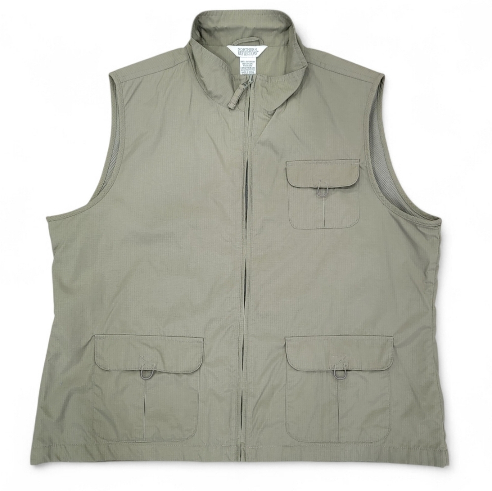 Northern Reflections Green Utility Cargo Vest Outdoor Coastal Gorpcore Womens XL - Picture 3 of 17